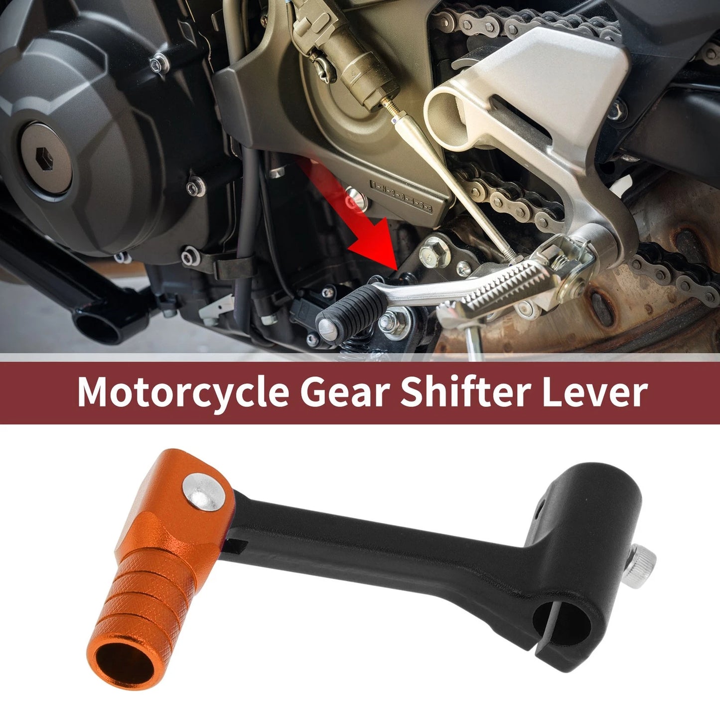 Folding Motorcycle Gear Shifter Lever Black Orange for Bosuer Cheetah