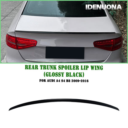 Gloss Black Rear Boot Spoiler Lip for Audi A4 S4 B8 (2009-2016)