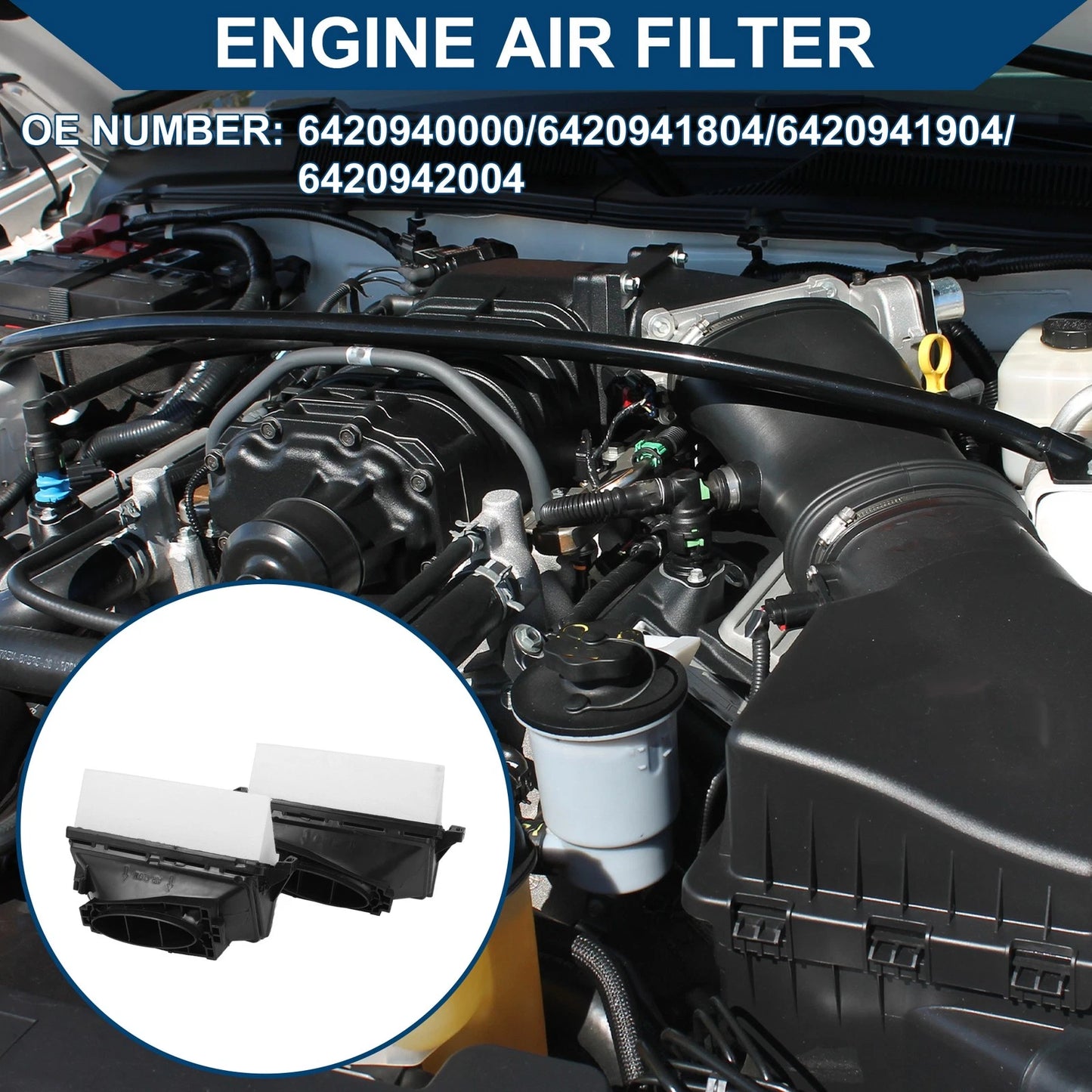 Engine Air Filter for Mercedes-Benz ML350 3.0L (2010-2014) - 1 Pair