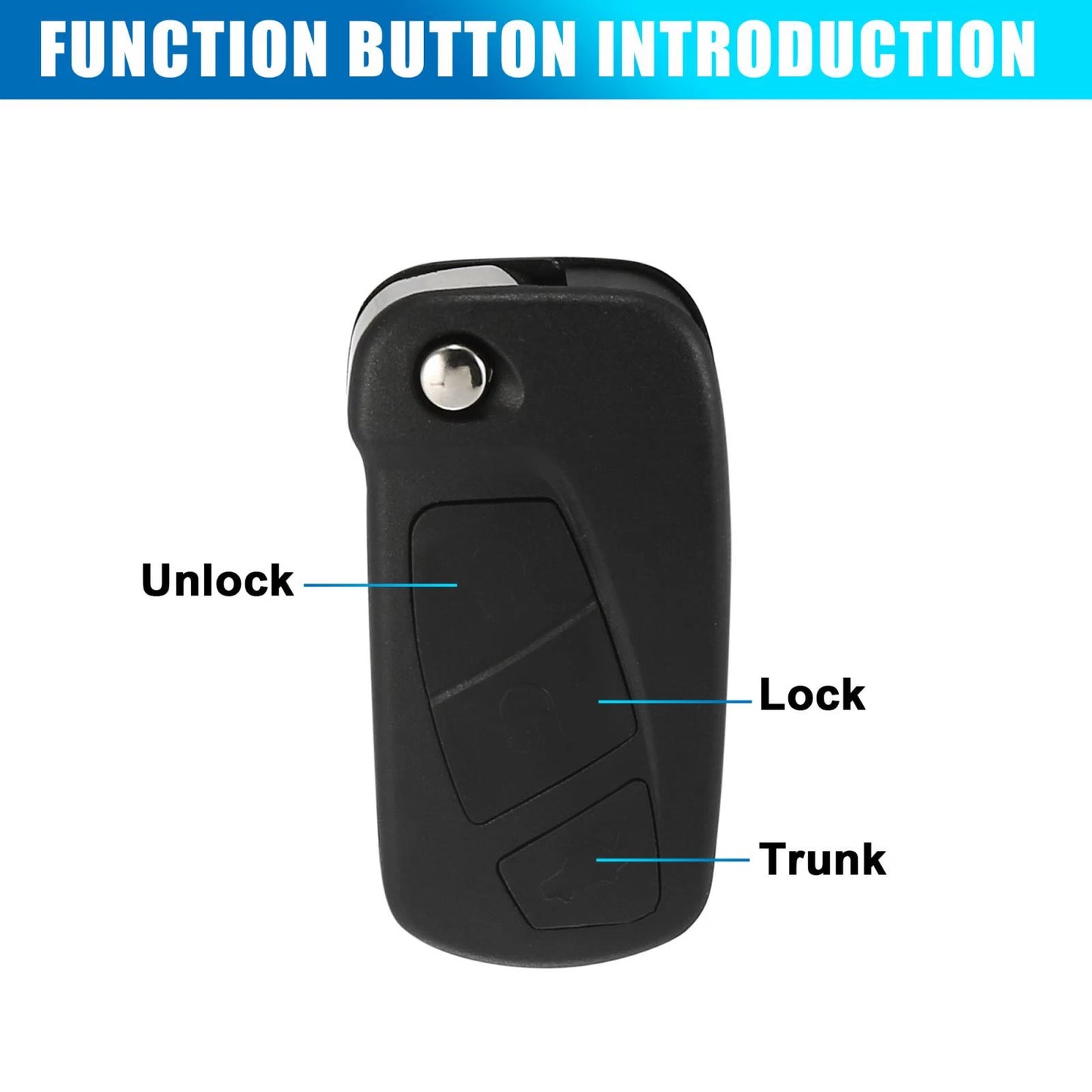 3 x Key Fob Remote Control Case Shell for Ford Ka (2008-2016)