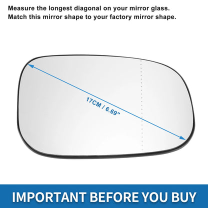 Heated Right Side Mirror Glass for Volvo C30 C70 S40 S60 V50 V70 (2001-2016)