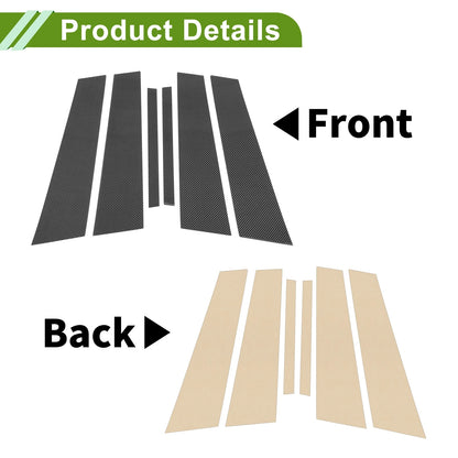 6 Pcs Door Pillar Window Trim for BMW 1-Series (2017-2021) Carbon Fiber Black