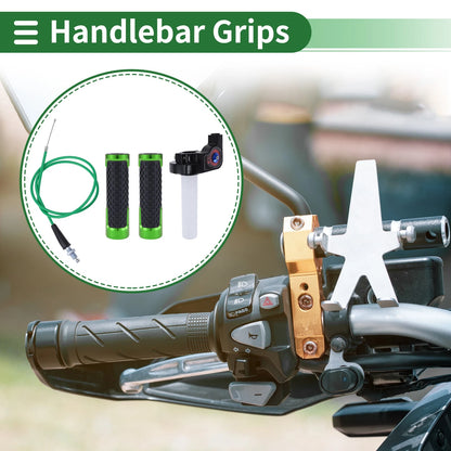 7/8" 22mm Hand Grips Covers Aluminum Alloy and Rubber Green