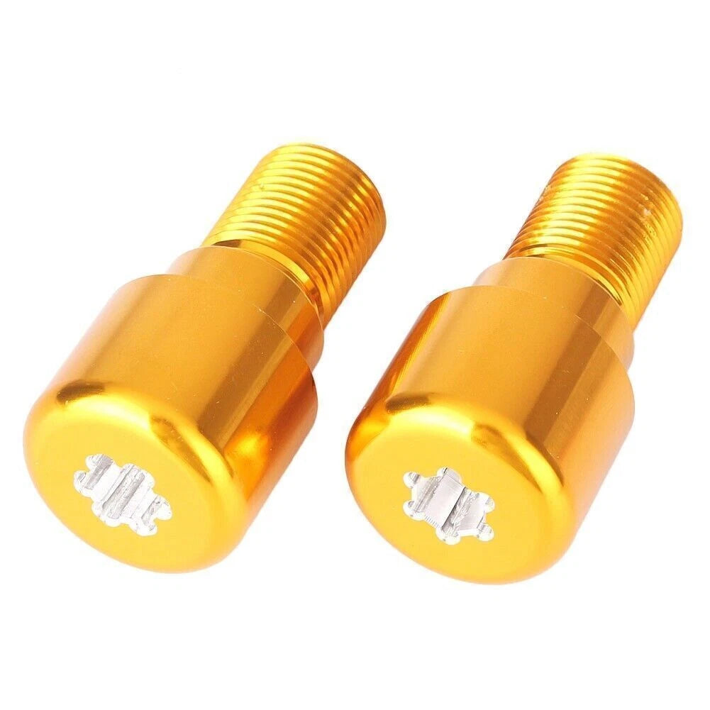 18mm Gold Handlebar Grips End Cap Plugs for Motorcycle Dirt Bike