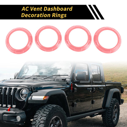 AC Vent Dashboard Decoration Rings for Jeep Wrangler JK JKU (2011-2017) Pink