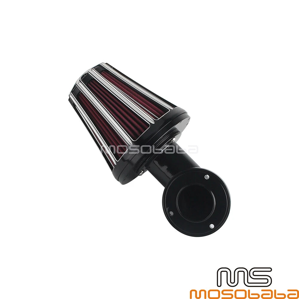 Black Air Filter Cleaner Intake Kit for Harley Road King FLHR (2004-2023)