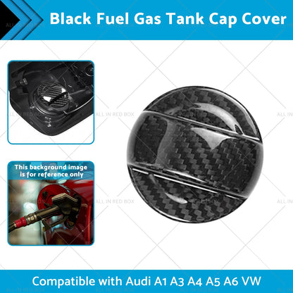 Black Carbon Fiber Fuel Gas Tank Cap Cover for Audi A1 A3 A4 A5 A6 VW
