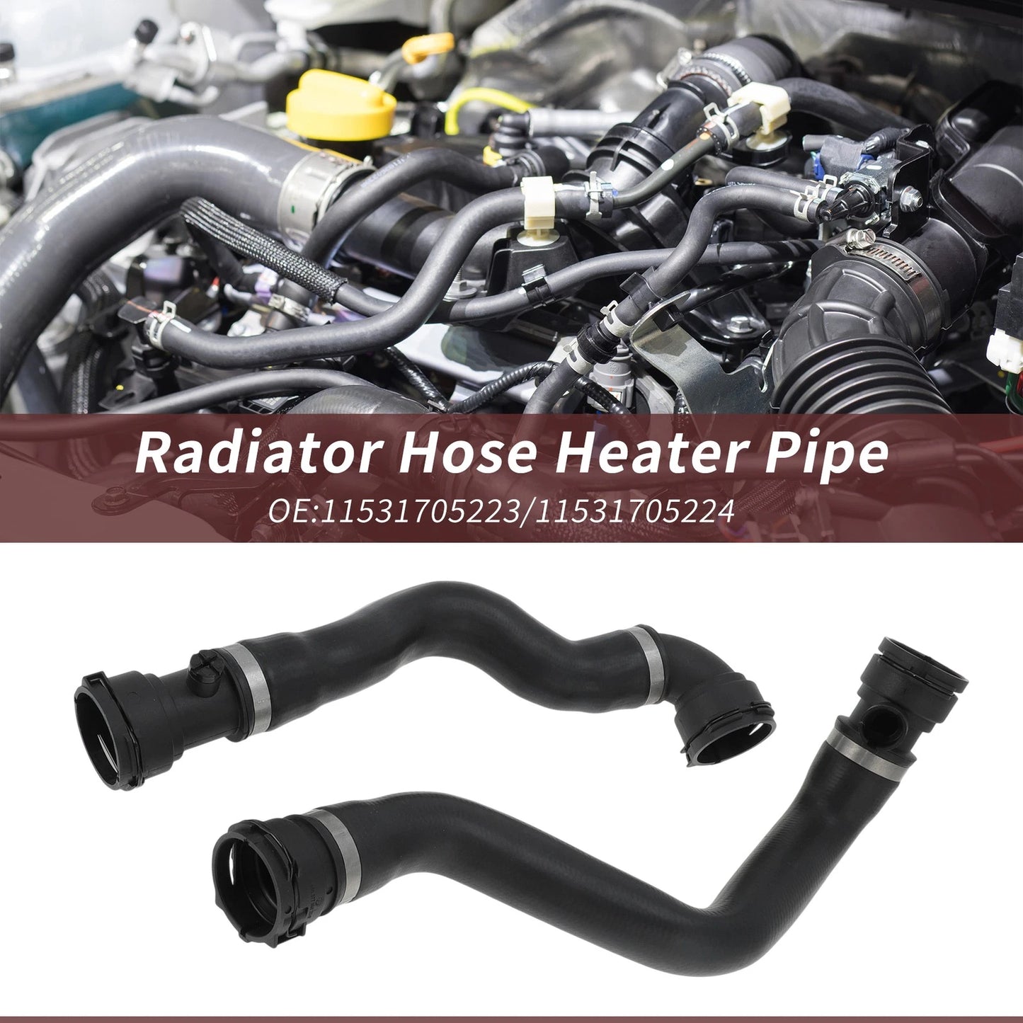 Engine Upper & Lower Radiator Coolant Hose Set for BMW 530i 525i (2001-2003)