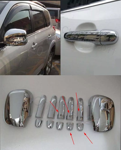 Chrome Door Handle & Side Mirror Covers for Toyota Rav4 (2006-2012) 2 x