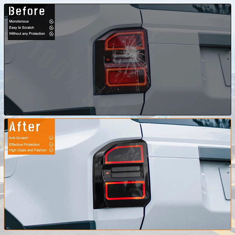 Smoked Black Tail Light Cover Trim for Toyota Land Cruiser Prado (2024-2025)