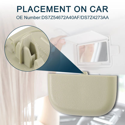 Makeup Mirror Cover Sun Visor Cap Clip for Ford Edge (2015-2023)