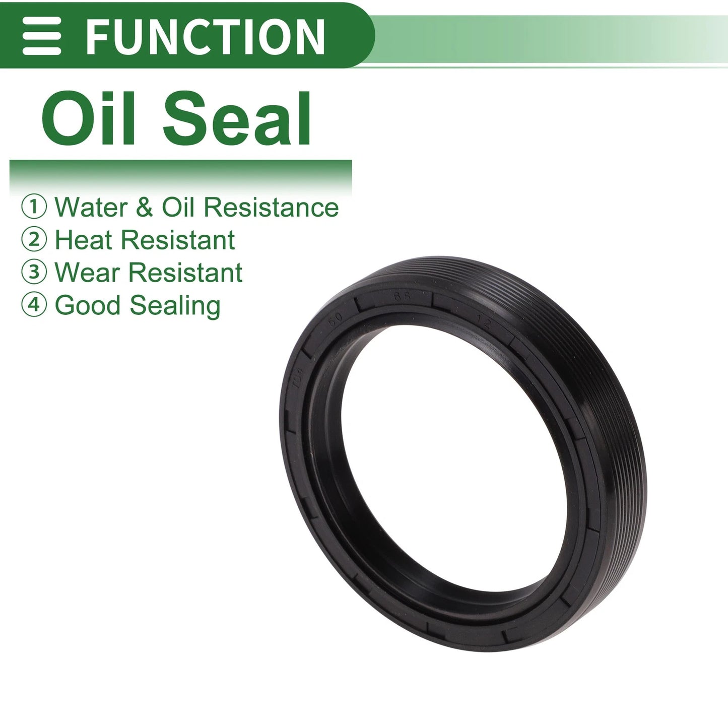 Oil Seal NBR Rubber 50x65x12mm Black 5 Pcs for Make Model