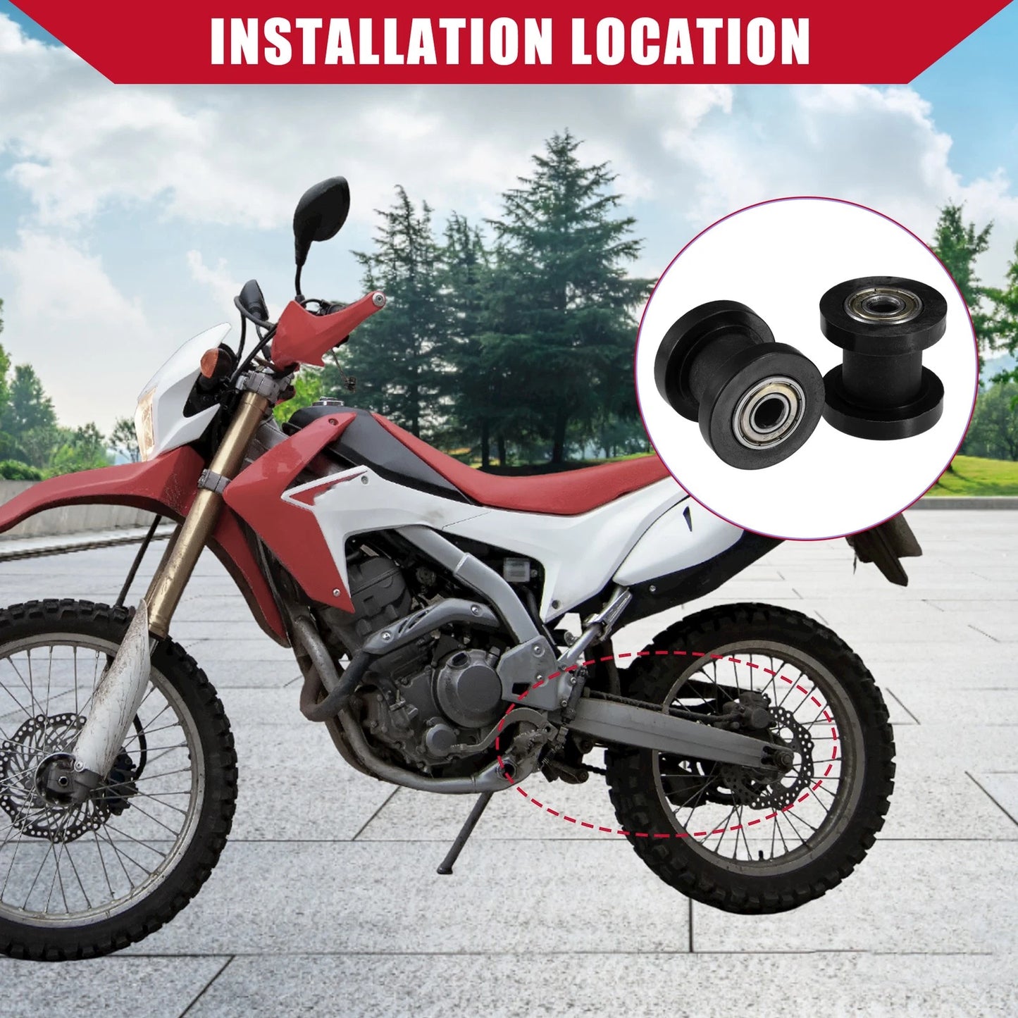 8mm Chain Roller Pulley Tensioner for Motorcycle Mini Bike ATV 125cc Black