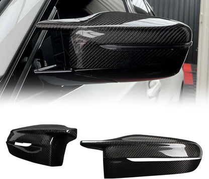 2 x Carbon Fiber Horn Mirror Cap Covers for BMW G15 G20 G22 (2018-2022)