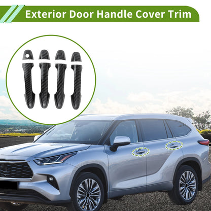 Exterior Door Handle Cover Trim for Toyota Highlander (2015-2019) Carbon Fiber