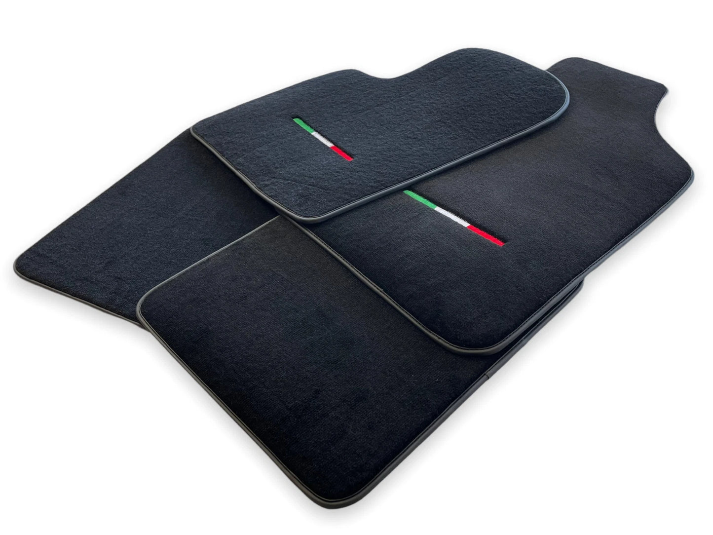 Floor Mats for Fiat 500 2008-2019 Black Tailored Carpets 2 x AutoWin Premium