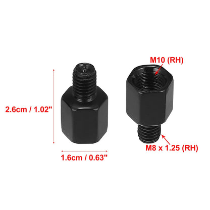 Adapter Bolt Screw 2 x for Black Motorcycle Rearview Mirrors