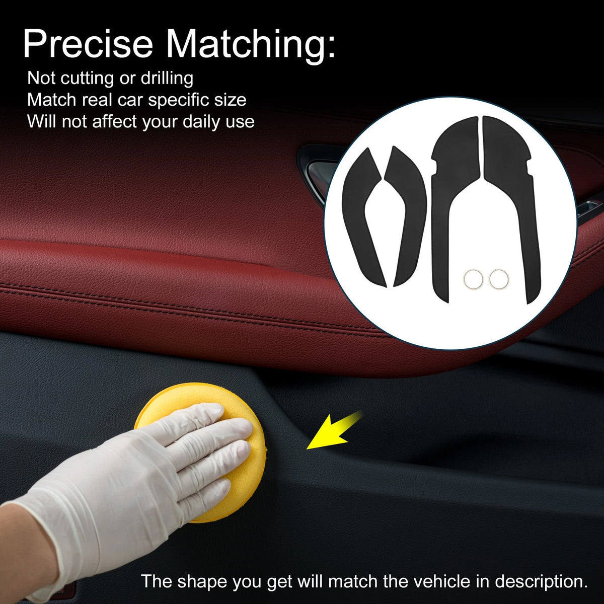 Car Door Anti Kick Pad Sticker Protector for Toyota Avalon (2019) - Black Set