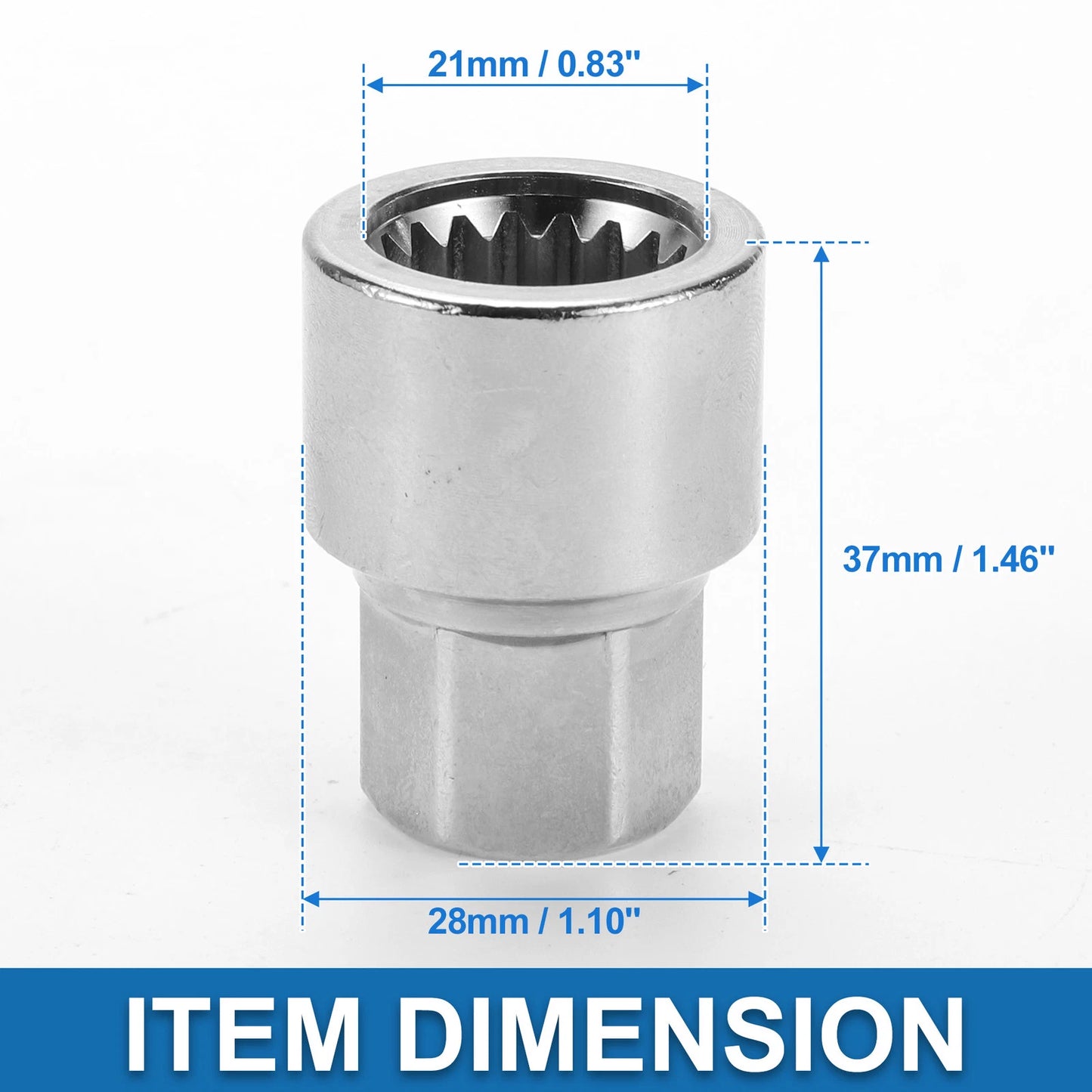 Wheel Lock Lugnut 3/4" Anti-theft Removal Key Socket for Porsche