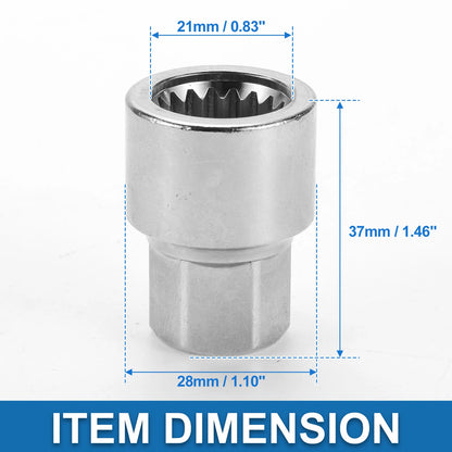 Wheel Lock Lugnut 3/4" Anti-theft Removal Key Socket for Porsche