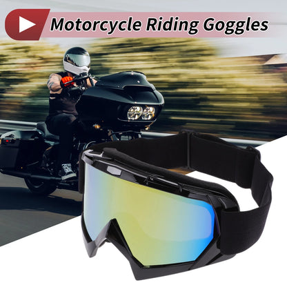 Motorcycle Riding Goggles Colorful Lens Black Frame TPU Cycling Sunglasses