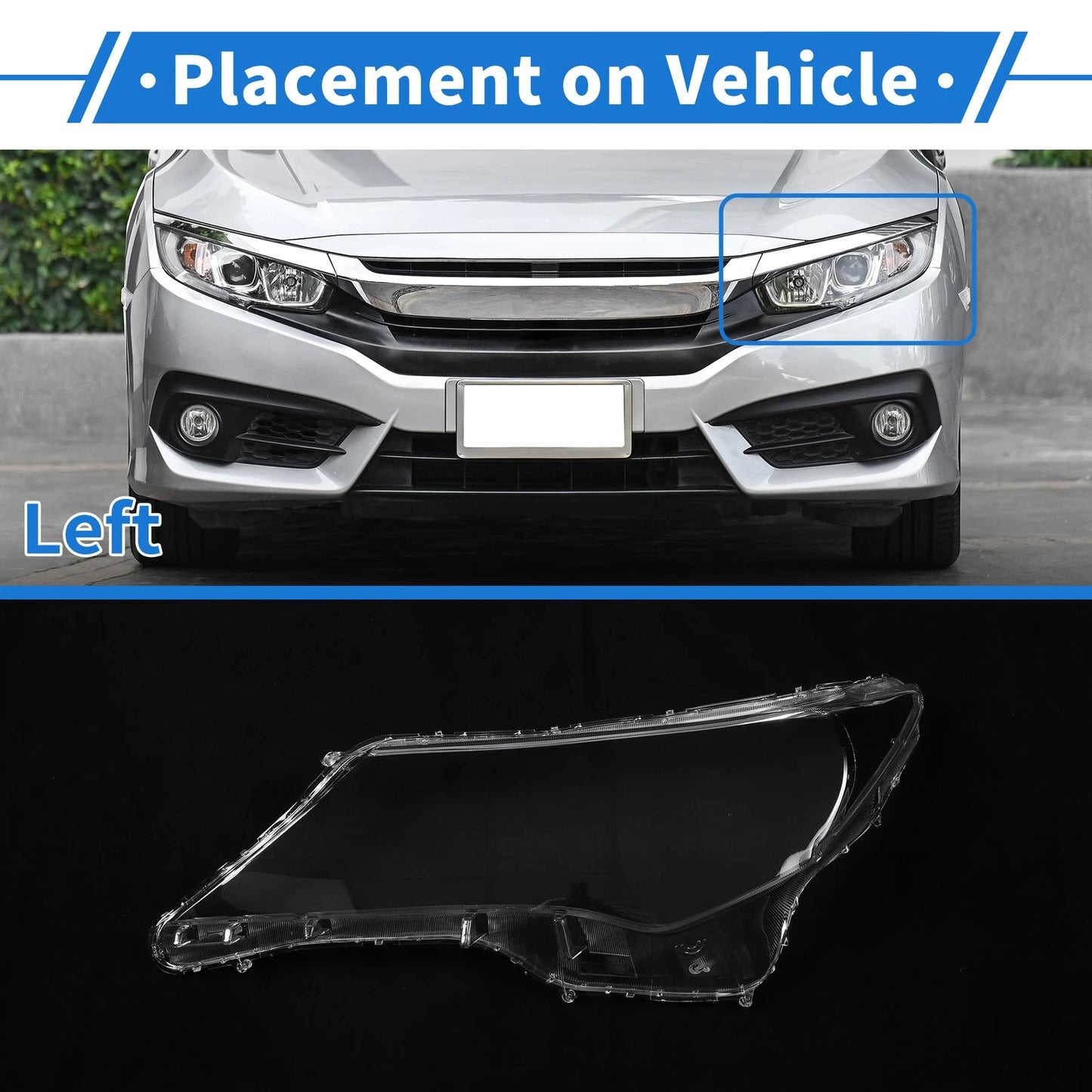 Front Left Headlight Lens Cover for Toyota RAV4 (2013-2015)