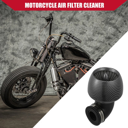 Air Cleaner Filter / 2.8-4.8cm 90 Degree / Carbon Fiber Pattern for Motorcycle