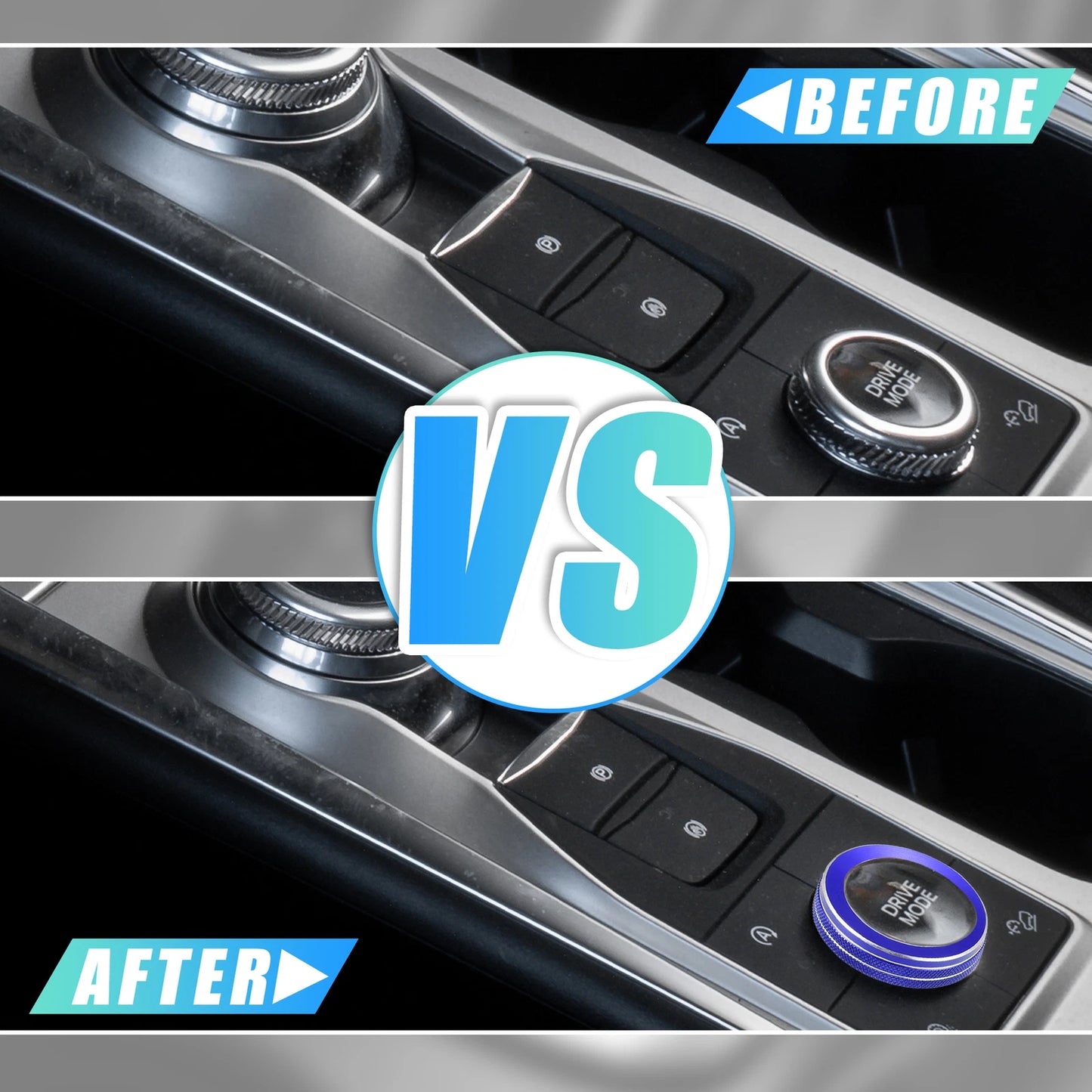 Car Mode Switch Knob Cover Trim for Ford Explorer (2020-2022) Blue Aluminum