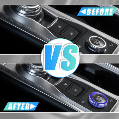 Car Mode Switch Knob Cover Trim for Ford Explorer (2020-2022) Blue Aluminum