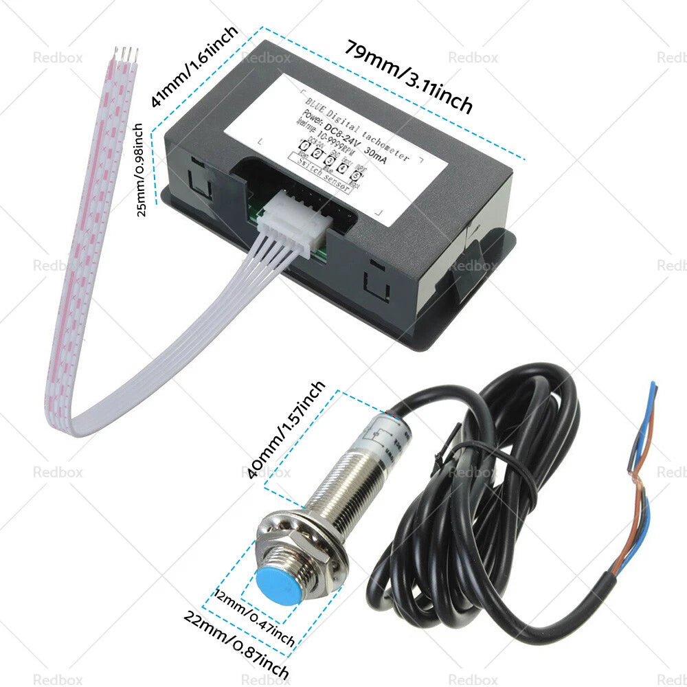 Digital LED Tachometer RPM Speed Meter Set for Car