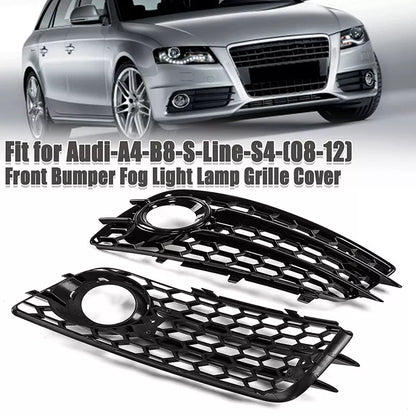HONEYCOMB Fog Light Grille Bezels for Audi A4 B8 S-Line S4 (2008-2012)