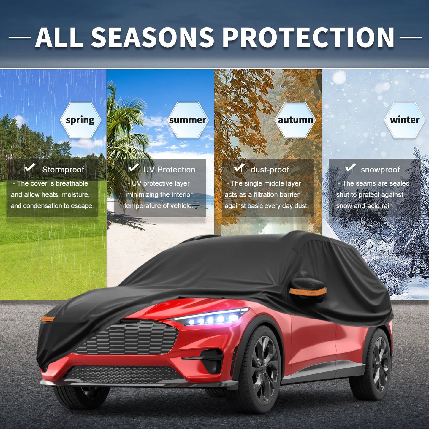 Waterproof Aluminum Film Car Cover for Ford Mustang Mach E (2021-2023)