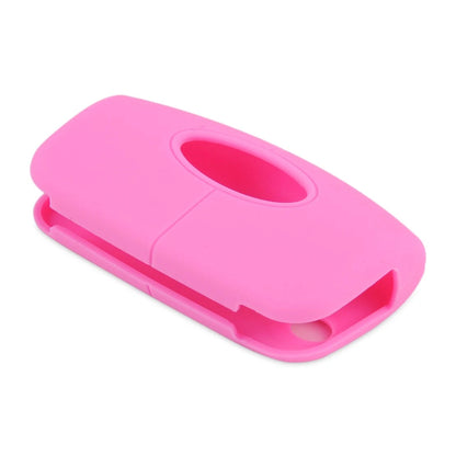 Silicone Key Cover 2 x Button Pink Protective Case for Ford Mondeo Kuga