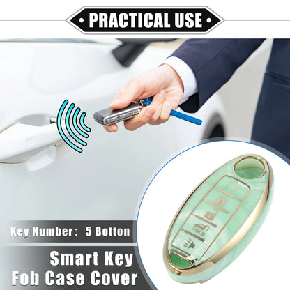 5 Button Smart Key Fob Cover for Nissan Altima Maxima Infiniti TPU Green