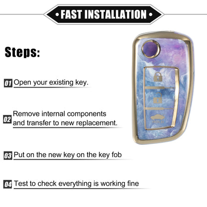 3 x Button Smart Key Fob Case Cover for Nissan Rogue Frontier (2014-2023)