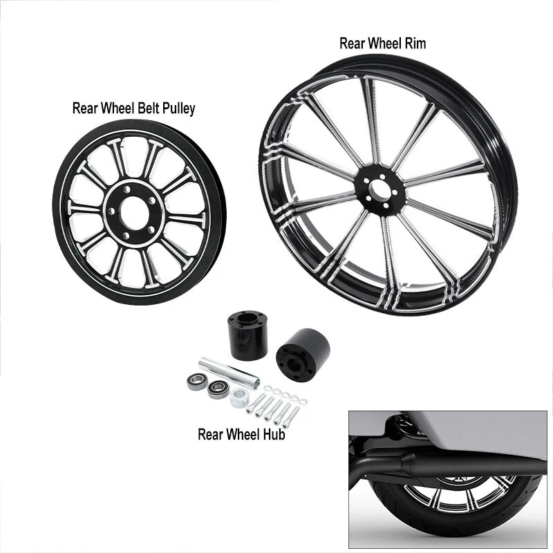 18" Wheel Rim Hub Pulley Sprocket for Harley Street Glide (2009-2023)