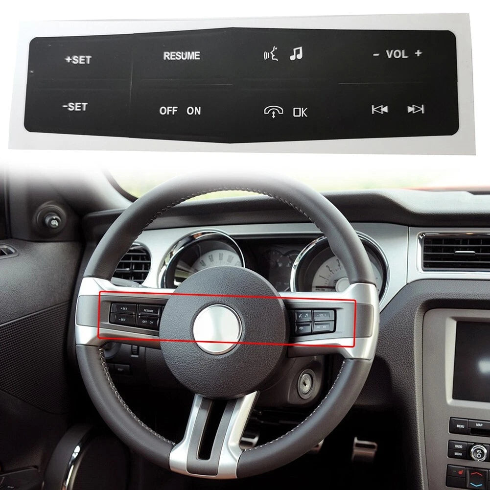 Steering Wheel Control Button Repair Decals for Ford Mustang (2010–2012)