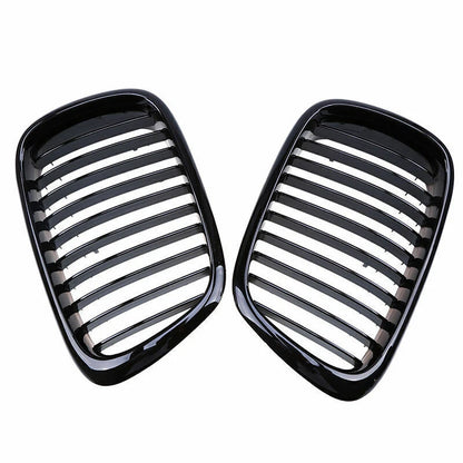 Gloss Black Kidney Grille Cover for BMW E39 525 528 530 535 M5 (1997-2003)
