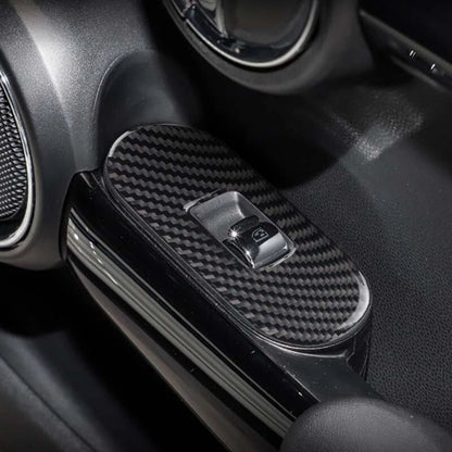 Car Carbon Fiber Interior Door Handle Switch Cover Trim Fit For Mini Cooper F56