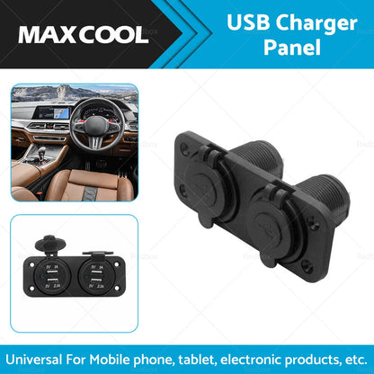 Dual USB Port Charger Socket for Car Boat Cigarette Lighter Adapter