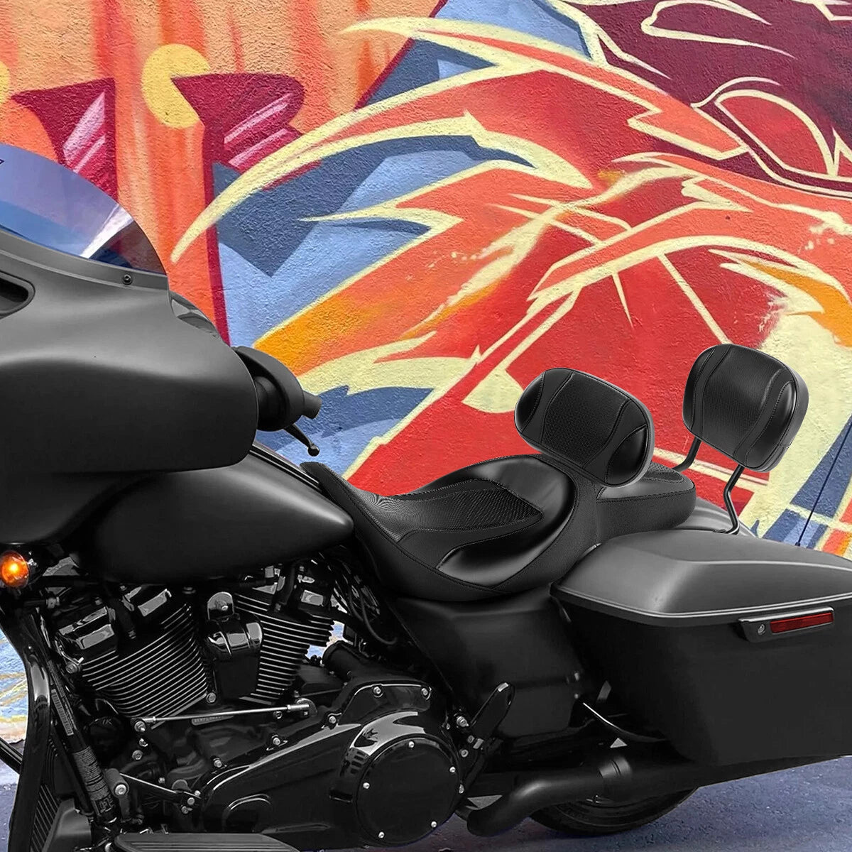 Seat Backrest Pad for Harley Touring Road King Glide (2009-2023)
