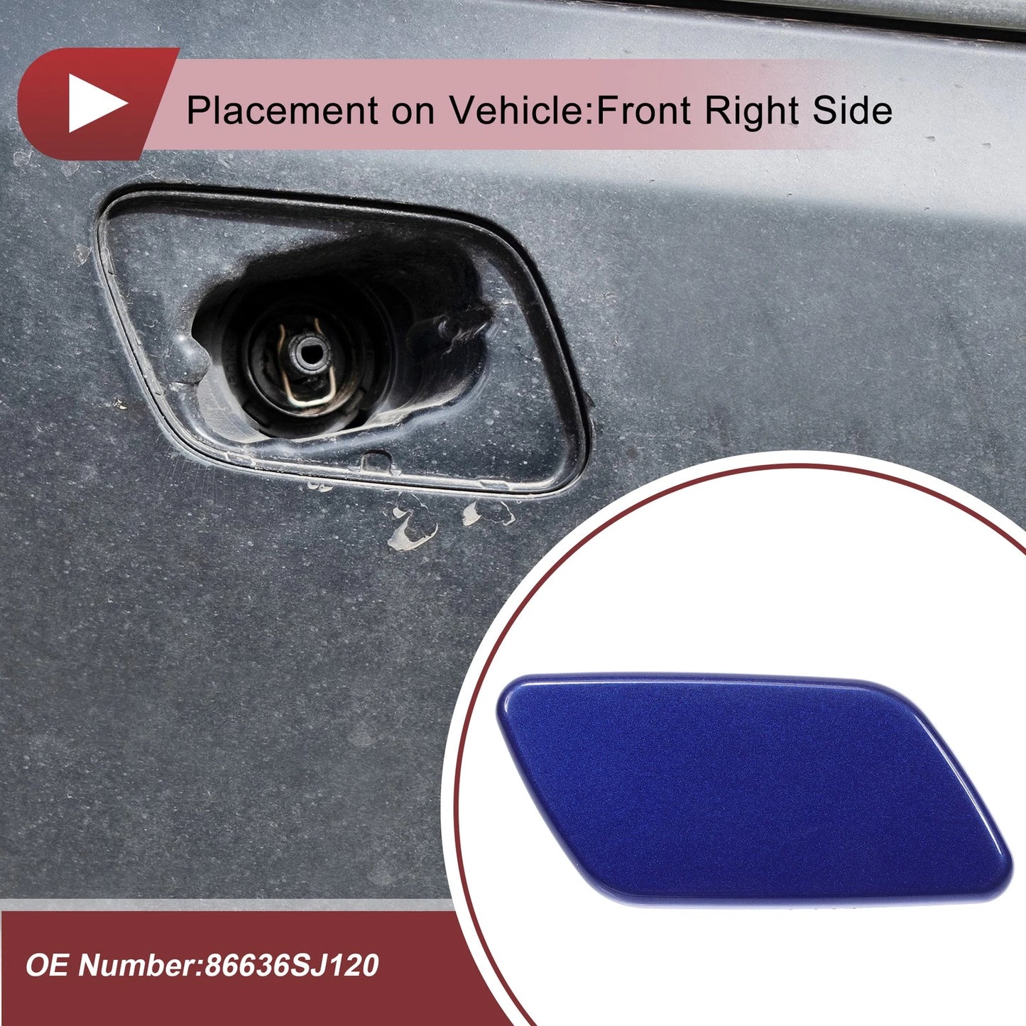 Front Right Washer Nozzle Cover for Subaru Forester (2018-2021) Blue