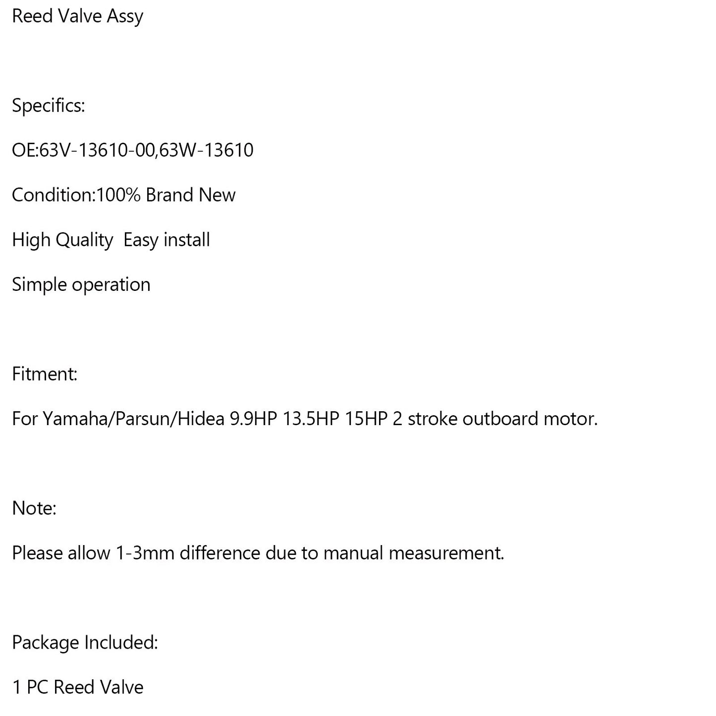 Membranventilbaugruppe for Yamaha 2-Takt-Außenbordmotor (1990-1995)