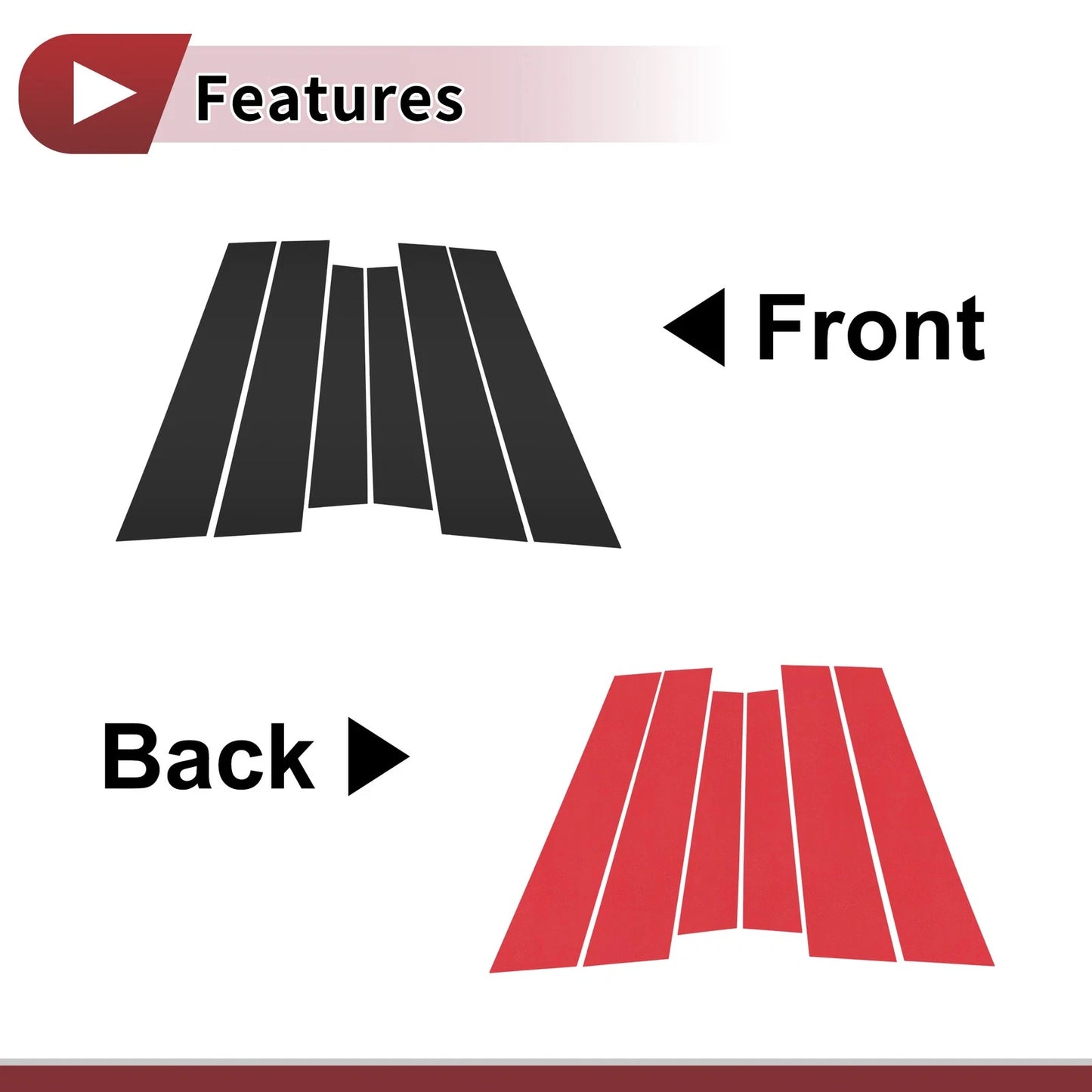 Black Door Window Trim 6 Pcs for Peugeot 3008 (2013-2019)