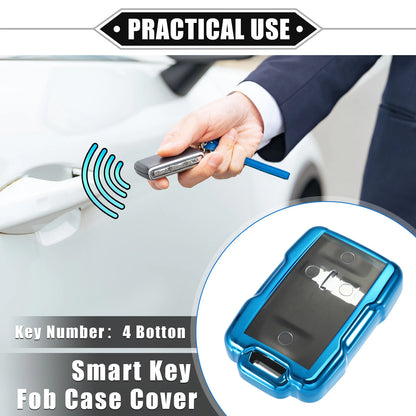 Key Fob Cover 4 Buttons for Chevy Suburban TPU Blue
