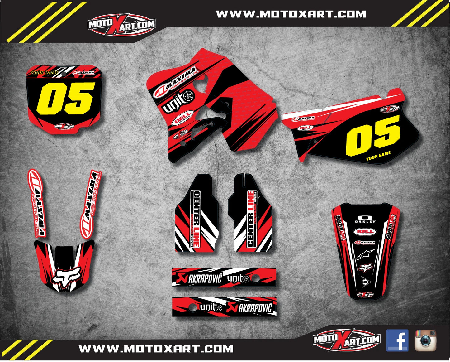 DIGGER STYLE Custom Graphic Kit for Honda CR 250 (1995-1996) Stickers