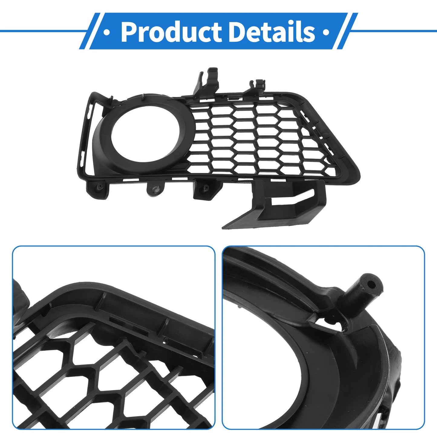 Front Right Fog Light Grill for BMW 3 Series (2012-2018) - 1 x Black