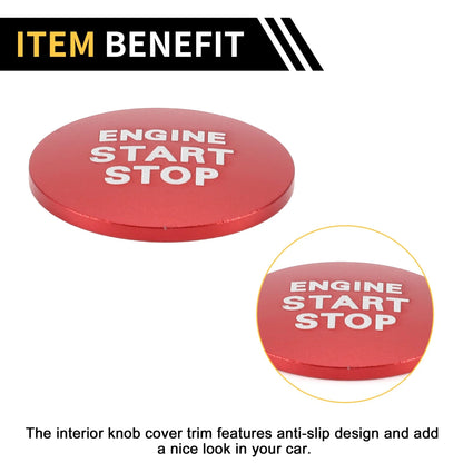 Engine Start Stop Button Switch Knob Cover for Toyota Tacoma (2016-2023) Red