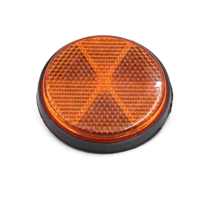 8pcs 6mm Dia Orange Plastic Screw Mount Reflective Motorcycle Warning Reflector