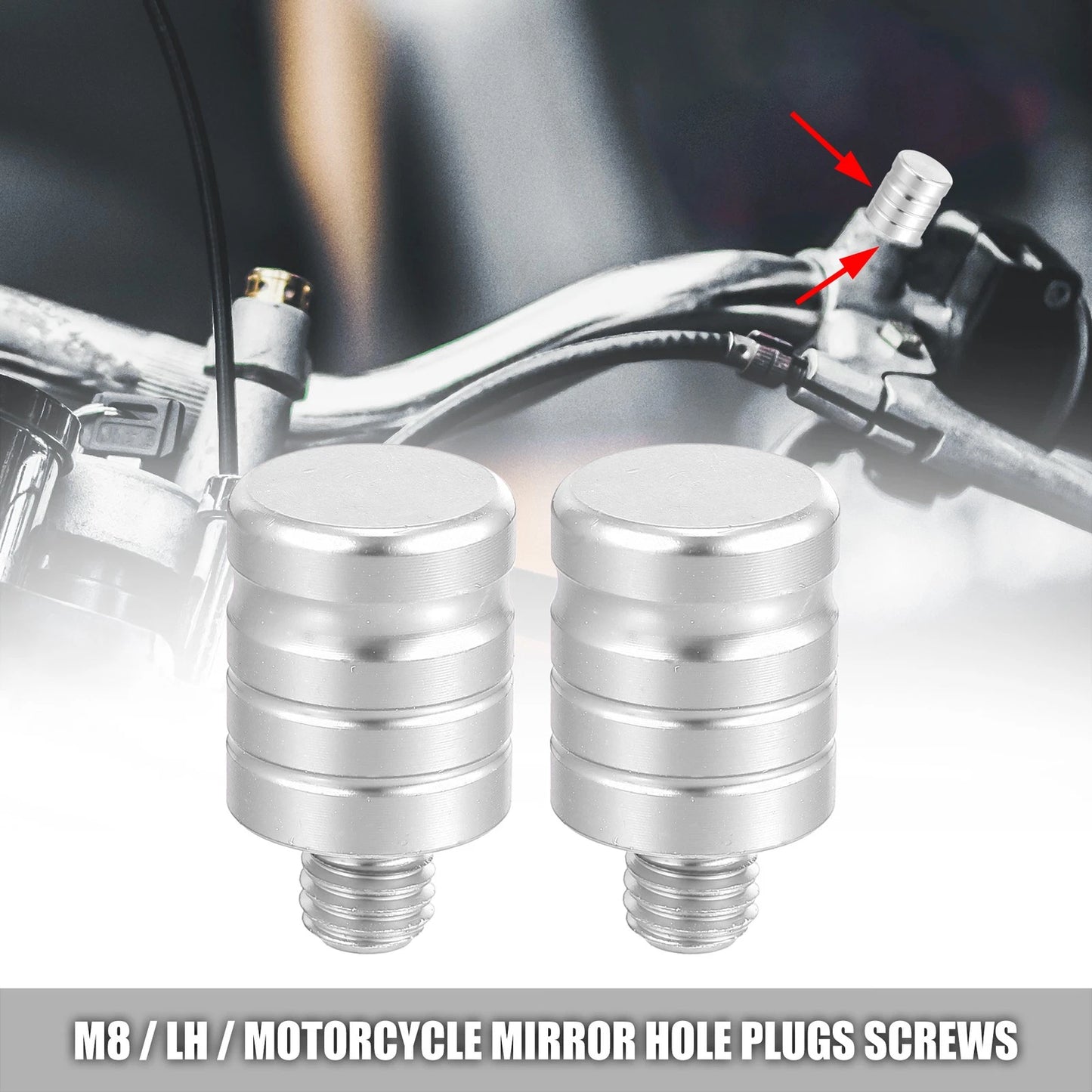 2 x Left Mirror Hole Plug Screws for Motorcycle